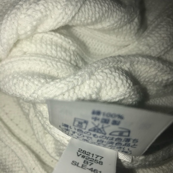 LANDS END WHITE SWEATER SZ LARGE 14 GIRLS - Picture 3 of 6